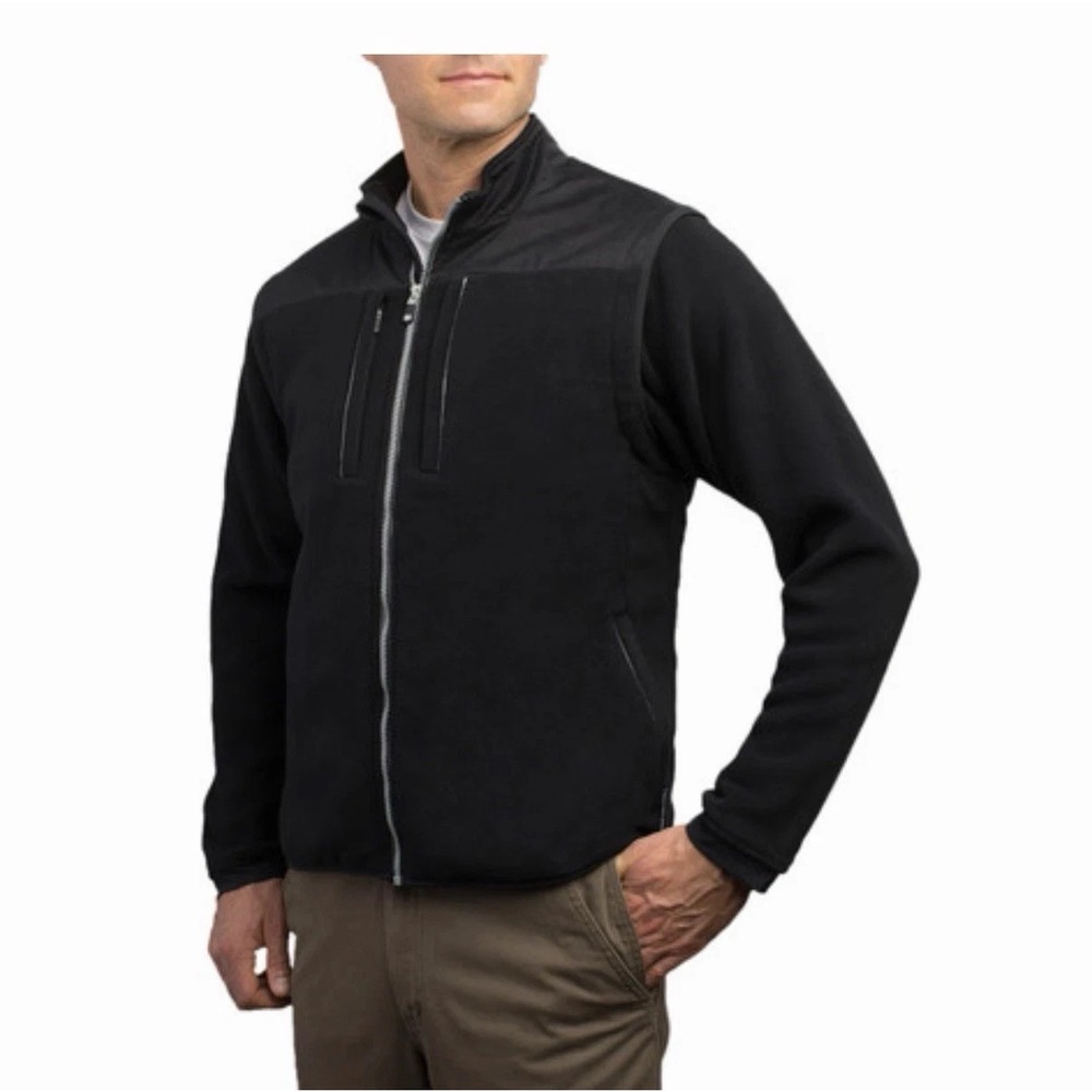 ScotteVest Pocket Gadget Jacket Black Fleece 8.0 Convertible Hiking Travel L